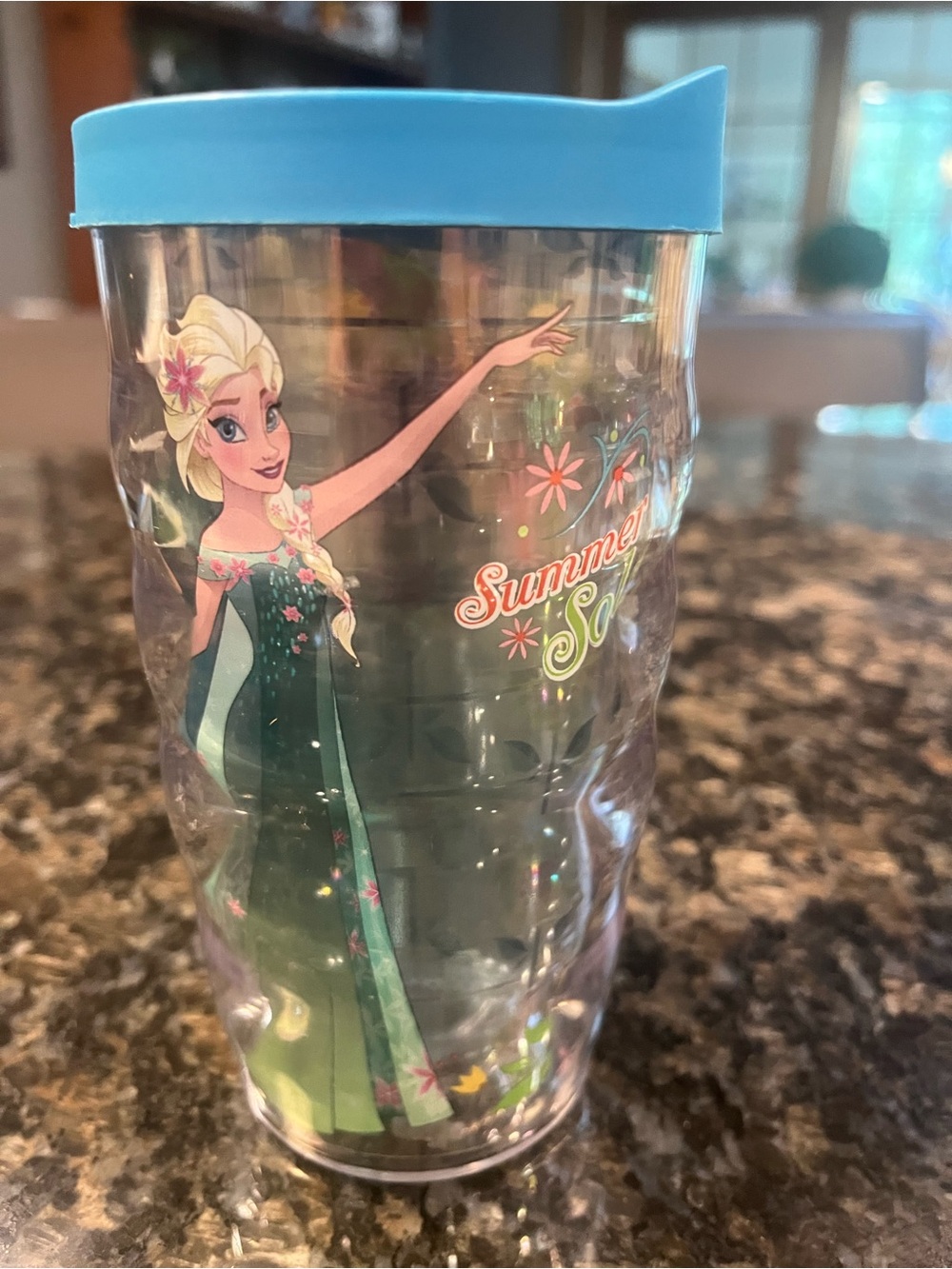 tervis Elsa Summer Scene Travel Tumbler with Blue Lid